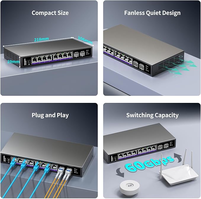 10 Port 2.5Gb Unmanaged Ethernet Switch