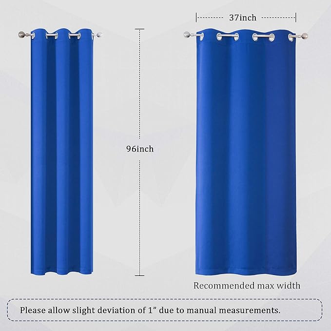 96 Inch Royal Blue Curtain Panels