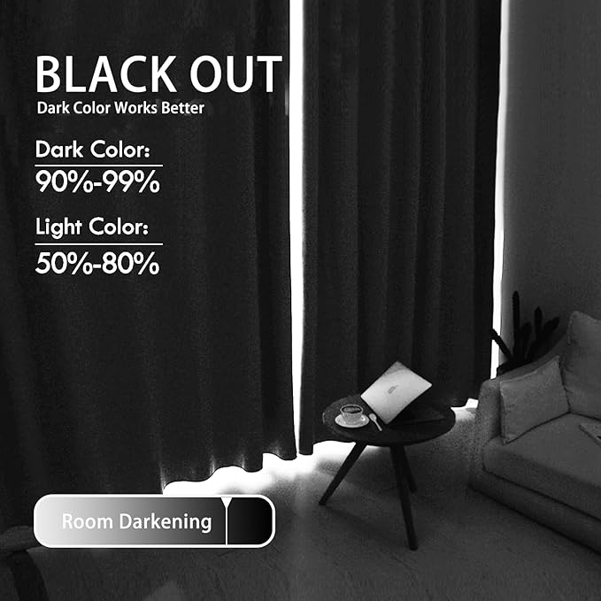 JIUZHEN Room Darkening Curtains