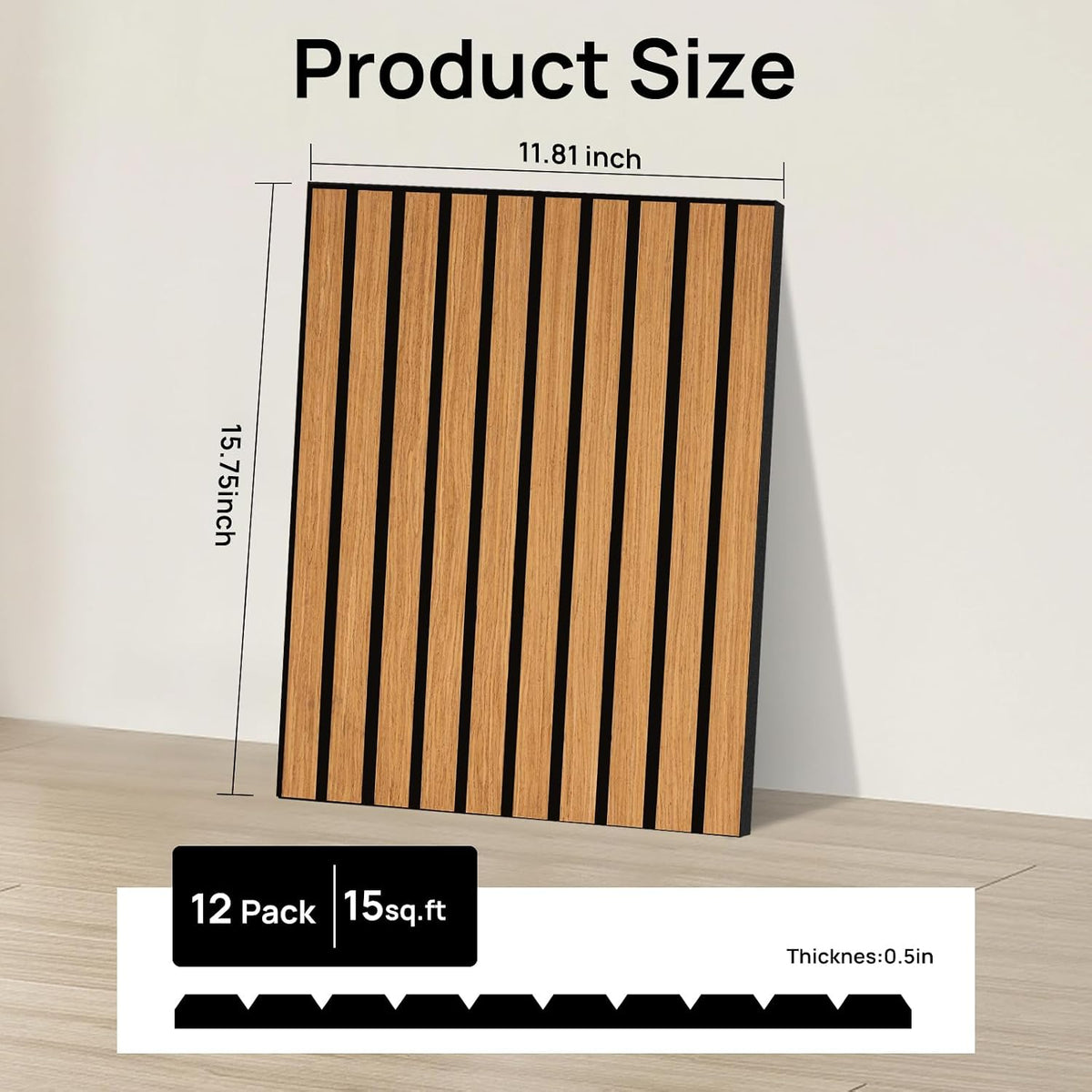 Self-Adhesive Acoustic Wall Panels, Wood Grain Sound Absorbing Panels, Teak