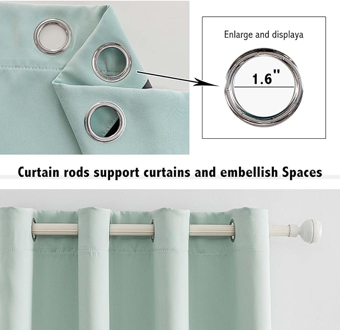 Anytime 100% Blackout Curtain 2 Panels Set, Thermal Insulated Window Drapes