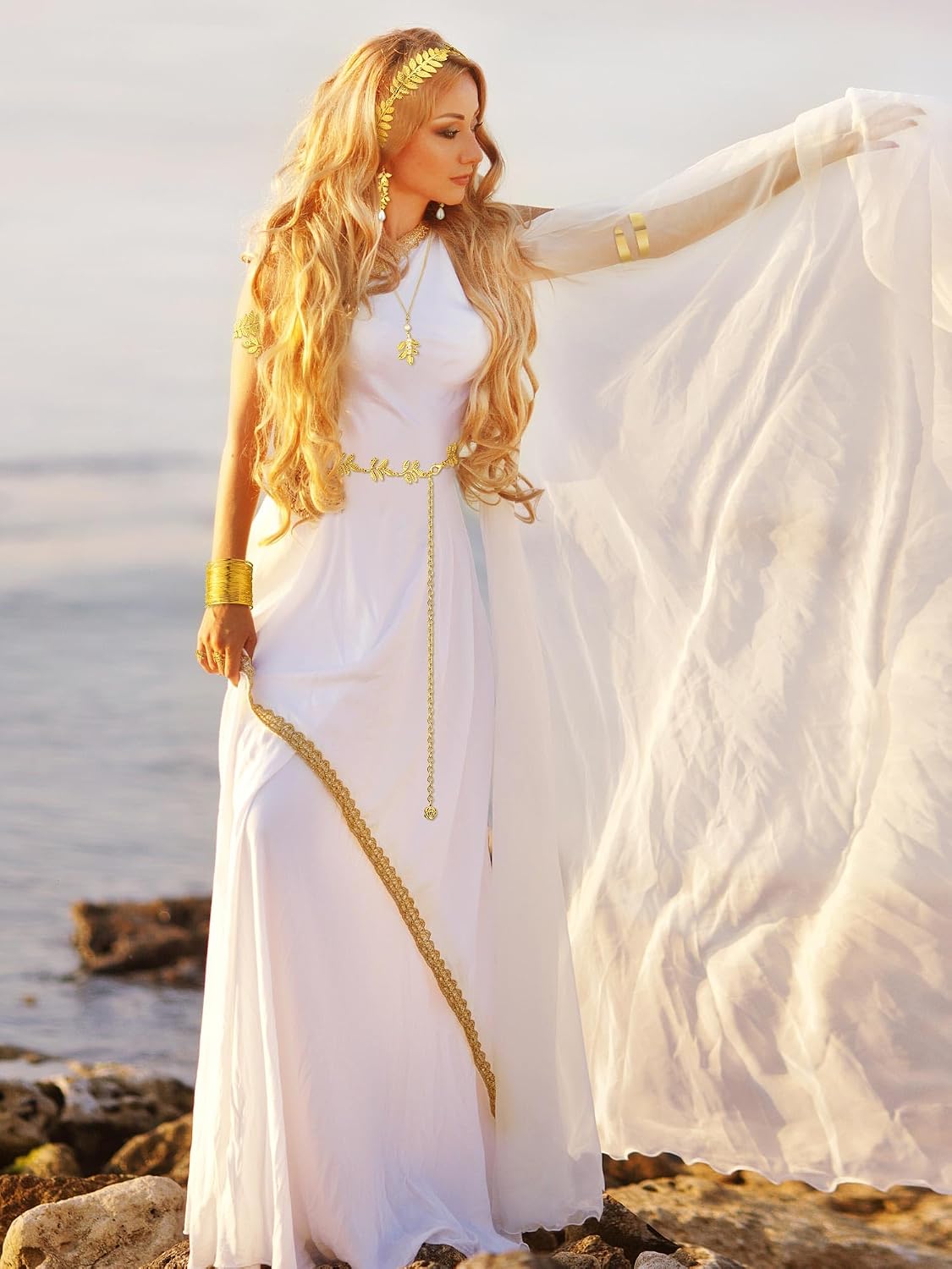 JenPen 15 Pcs Greek Goddess Costume Accessories Set for Women,Stylish