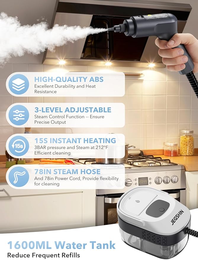 Steam Cleaner 3-Level Adjustable Steamer (17 pcs)