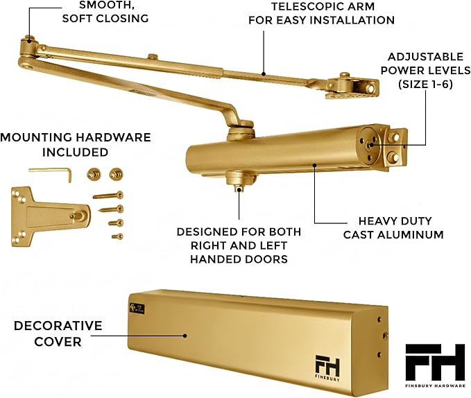 Commercial Door Closer Automatic Heavy Duty High Traffic Adjustable ANSI/BHMA