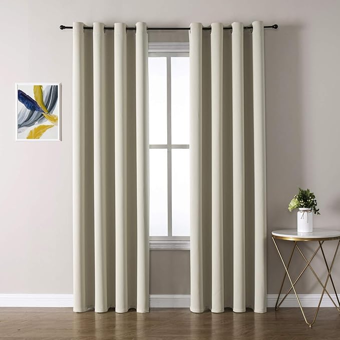 ChrisDowa Room Darkening Curtains 90 Inches Long 2 Panels Set