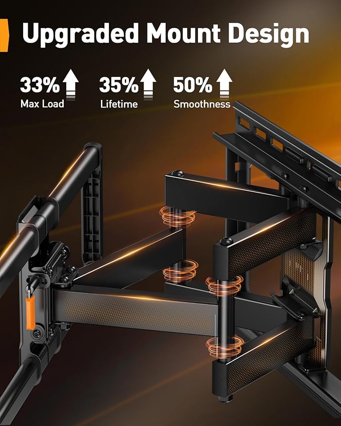 Perlegear UL-Listed Full Motion TV Wall Mount