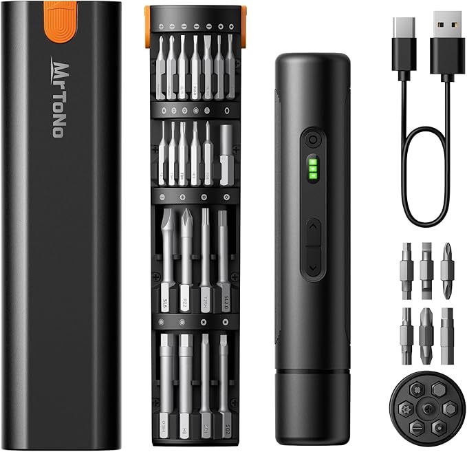 MrToNo Electric Screwdriver, Cordless Screwdriver Set, Power Screwdriver Set