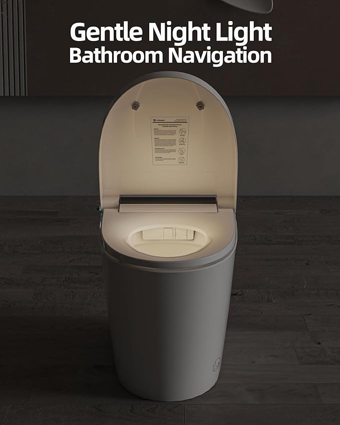 Luoware Smart Toilet Lite without Bidet, One Piece Elongated Modern Toilet