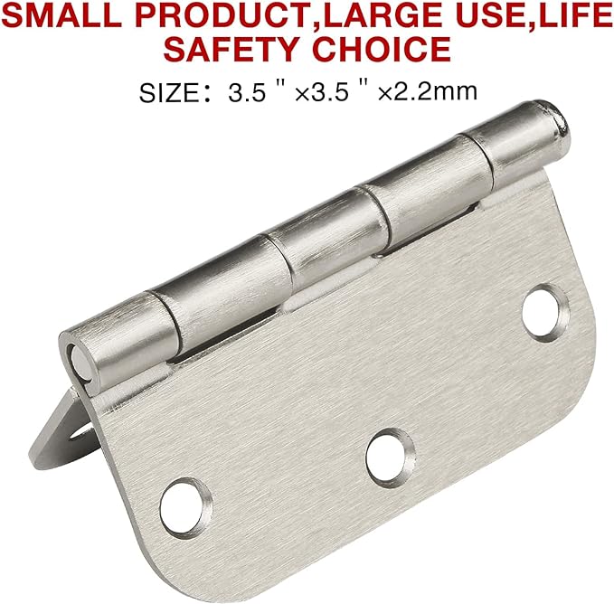 100 Pack Interior Door Hinges Brushed Nickel 3.5 inch x 3 1/2" 5/8"...
