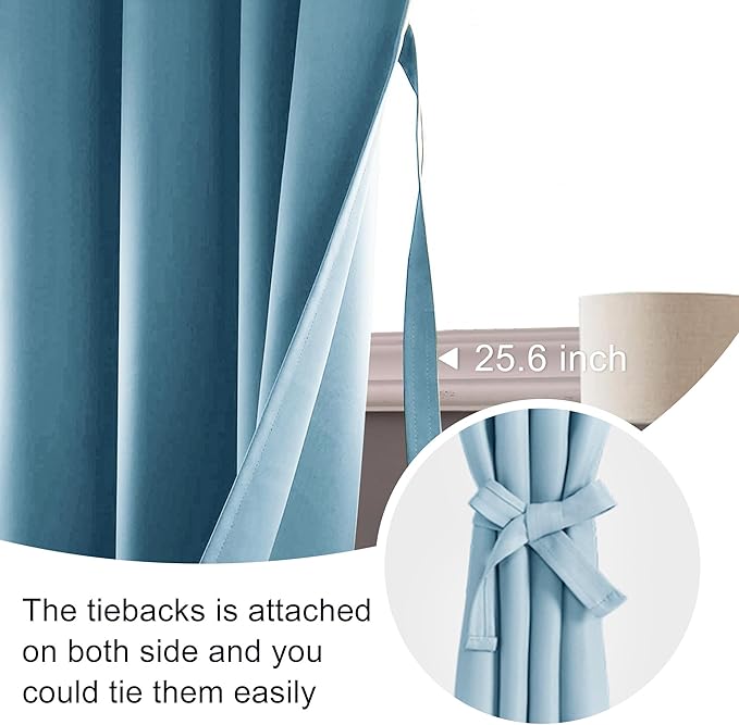 JIUZHEN Blackout Curtains for Bedroom– Thermal Insulated, Noise Reducing Room
