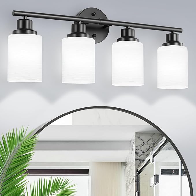 Guliaofo 4-Light Bathroom Light Fixtures, Modern Kitchen Light Fixtures Wall