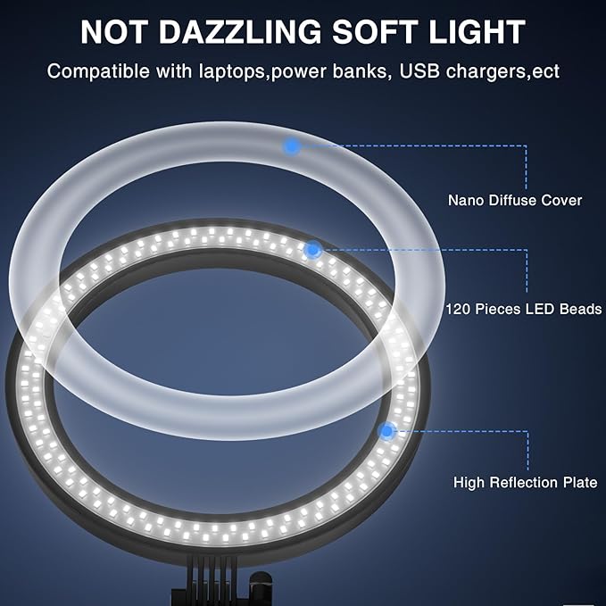 Desk Ring Light with Stand