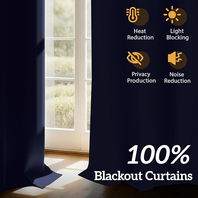 100% Blackout Curtains 63 Inch Length