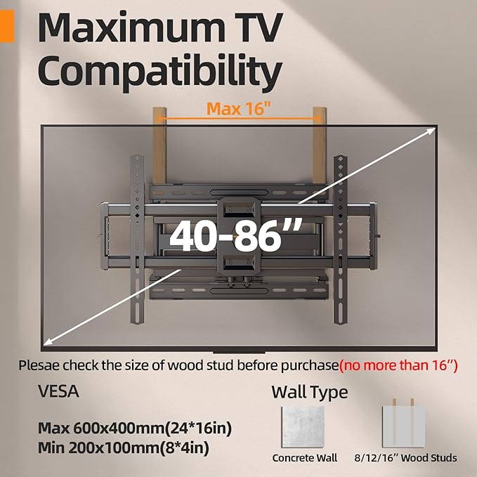 IWORKBOARD 75 85 inch Full Motion TV Wall Mount