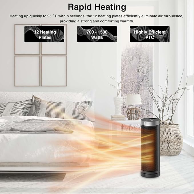 Ceramic Space Heater, Portable Indoor Heater