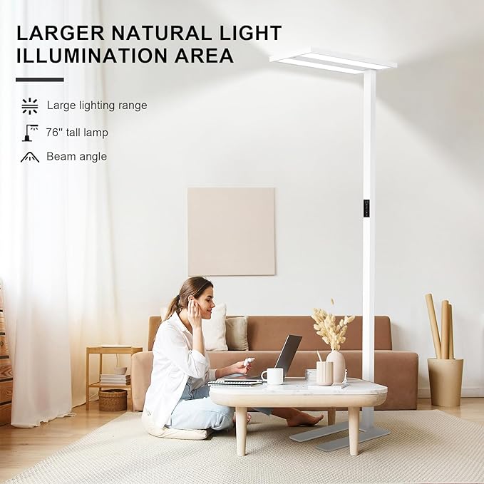 STERREN 76'' Motion Sensor Floor Lamp, 105W Modern LED Floor Lamp, Smart