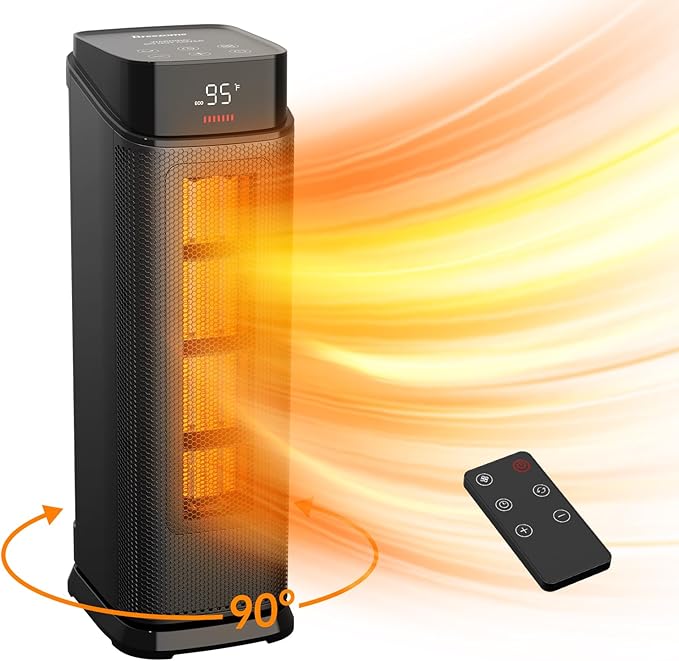 BREEZOME Space Heater Indoor, 1500W PTC Portable Electric Heaters