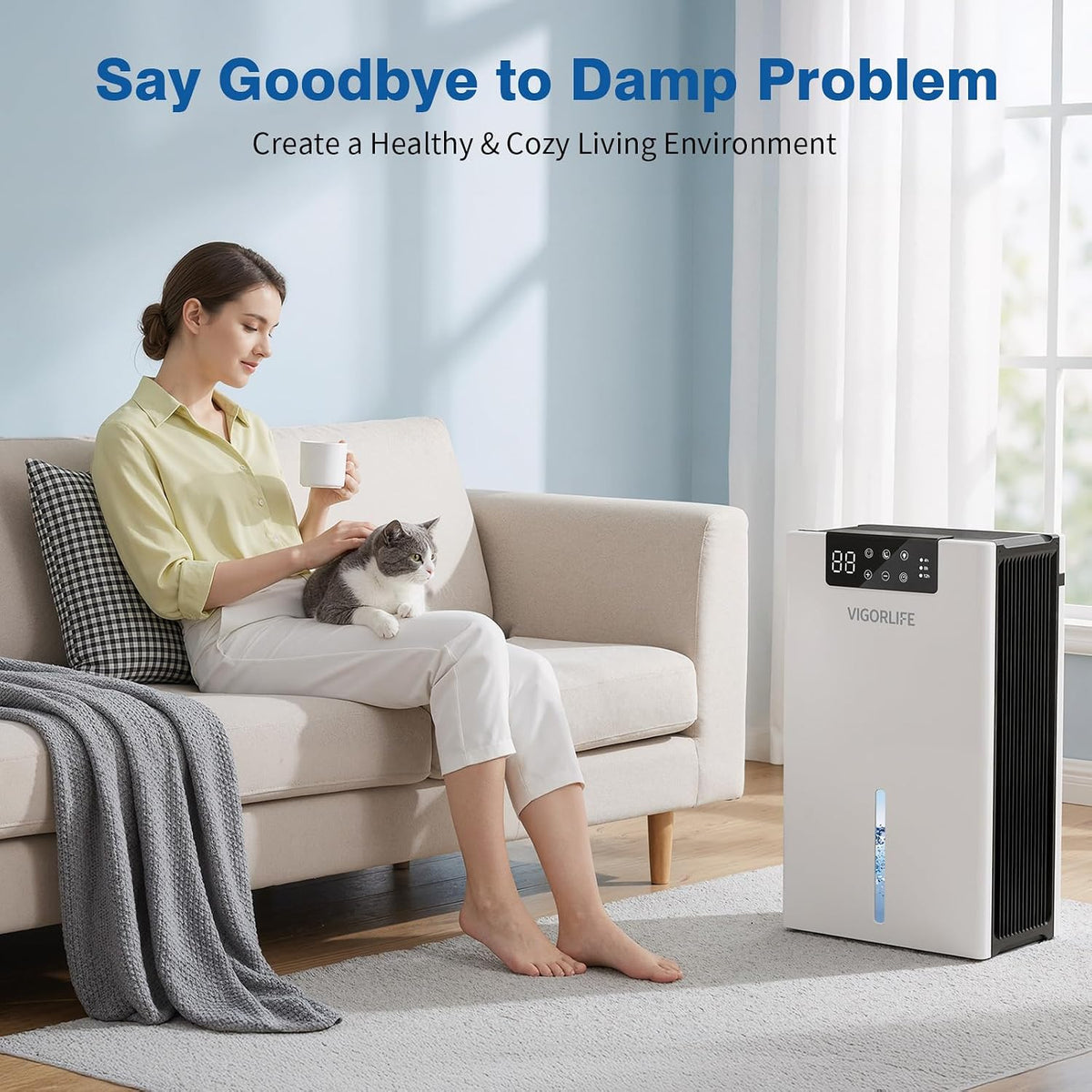 Dehumidifier, 1000sq.ft Dehumidifiers with 98oz Water Tank for Home Bedroom