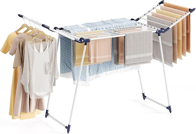 APEXCHASER Clothes Drying Rack Foldable, Large Drying Rack Clothing, Winged
