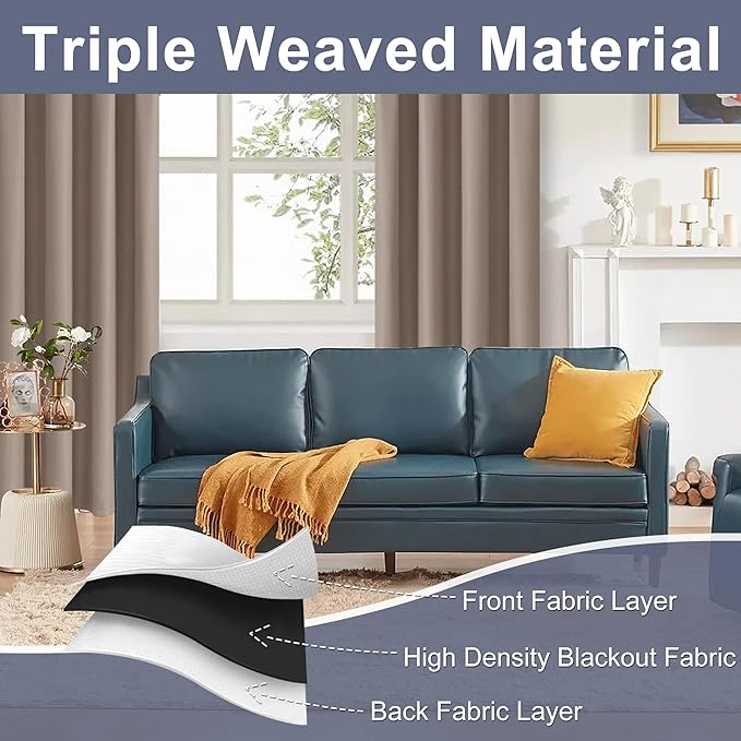 JIUZHEN Blackout Curtains for Bedroom (Set of 2)