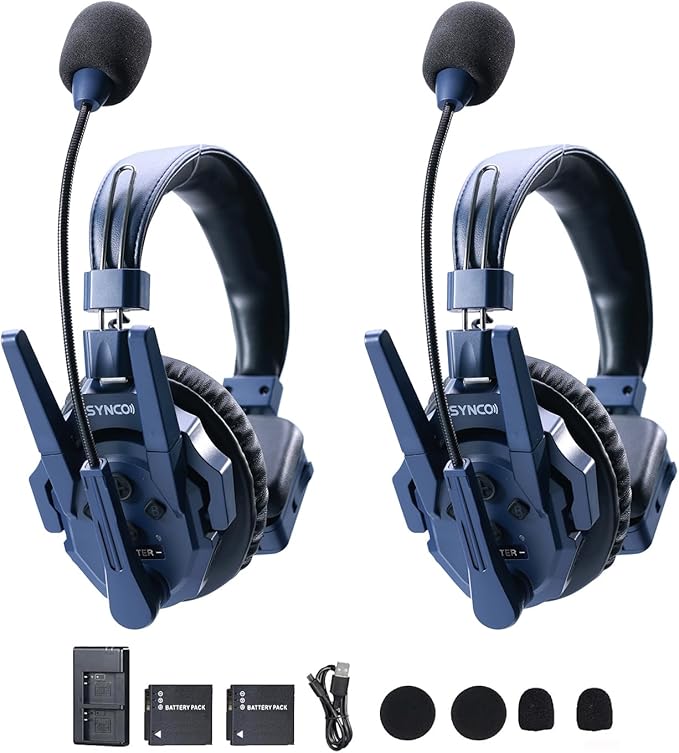 SYNCO Xtalk Master Wireless Intercom Headset System, 2 Person 2.4GHz