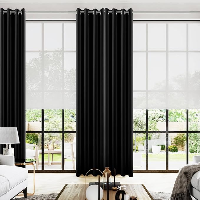 KOUFALL Black Blackout Curtains