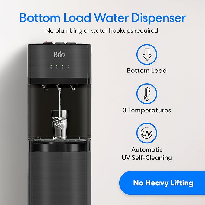 Brio Self Cleaning Bottom Loading Water Cooler Water Dispenser – Black
