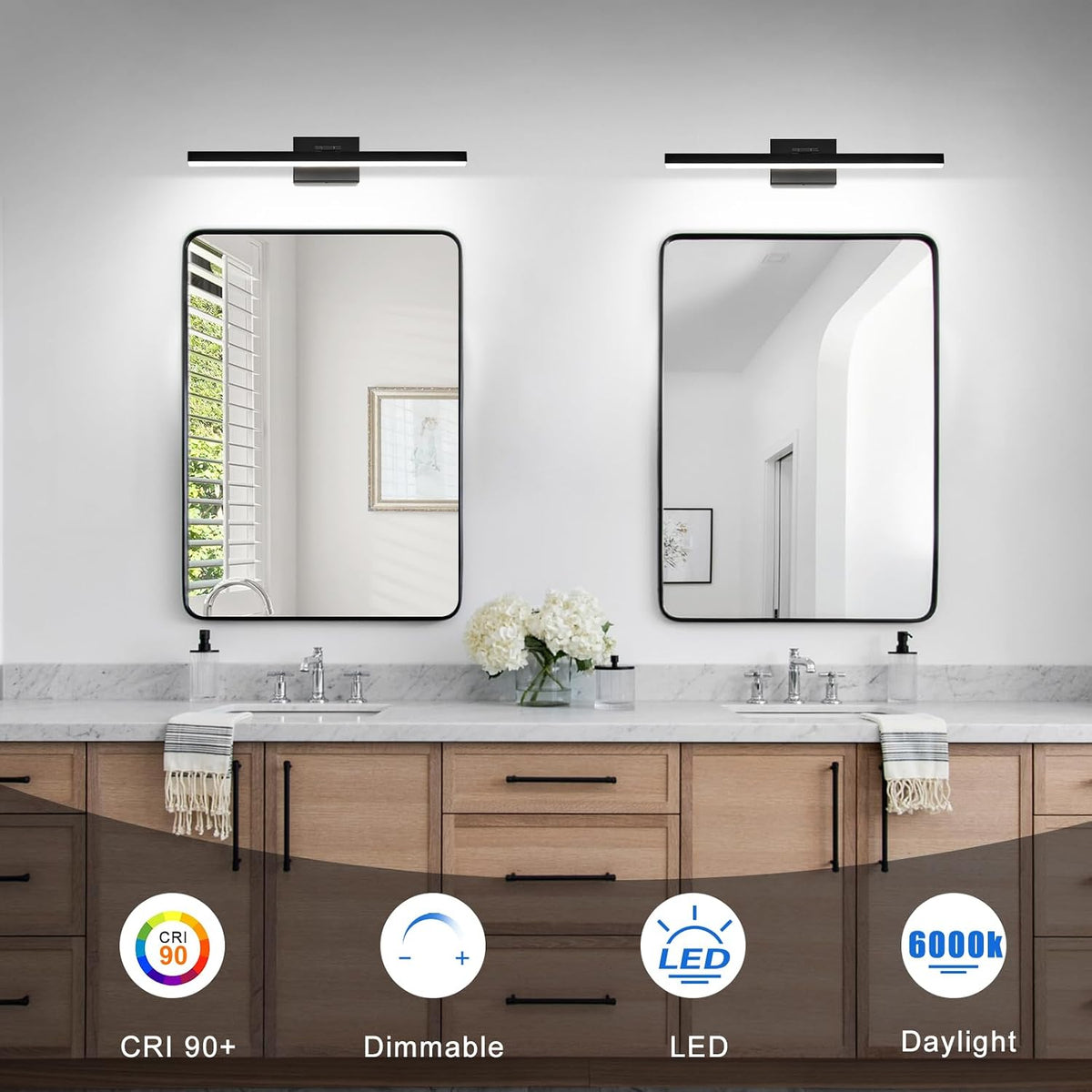 IZORRO Modern Bathroom Vanity Light 24 inch, Rotatable, 16W Dimmable Led Bath...