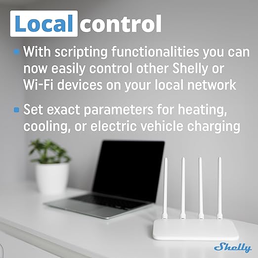 Shelly Pro 3EM | Wi-Fi & LAN, 3-Phase Smart Energy Meter | 2-Way Consumpt...