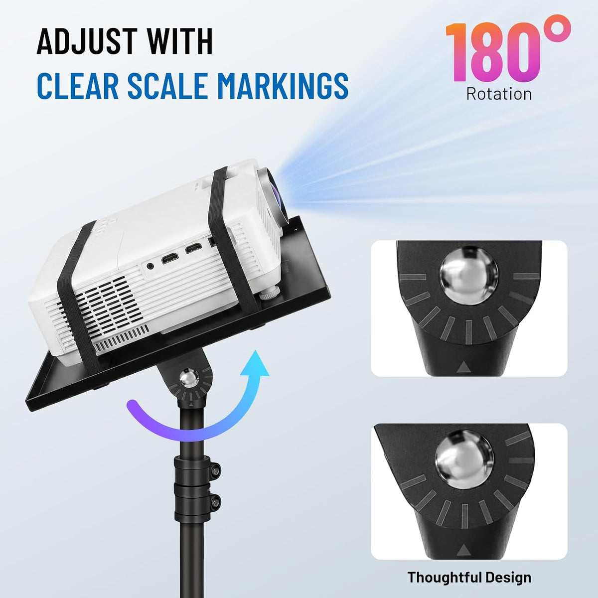 CAHAYA Projector Stand Adjustable Laptop Tripod Stand Portable with Casters