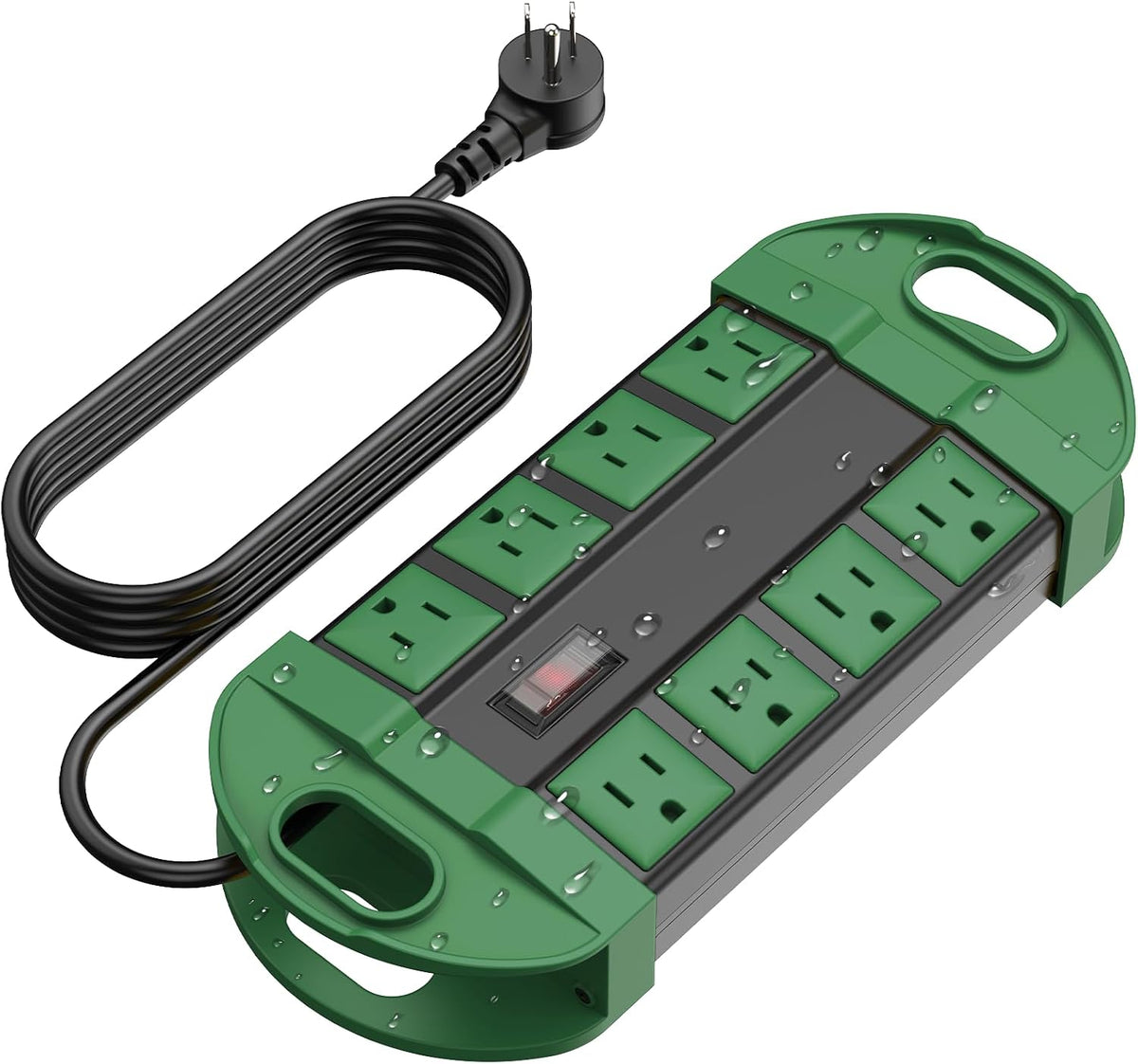 CCCEI Outdoor Power Strip Weatherproof with 8 Plug, Waterproof Extension Cord...
