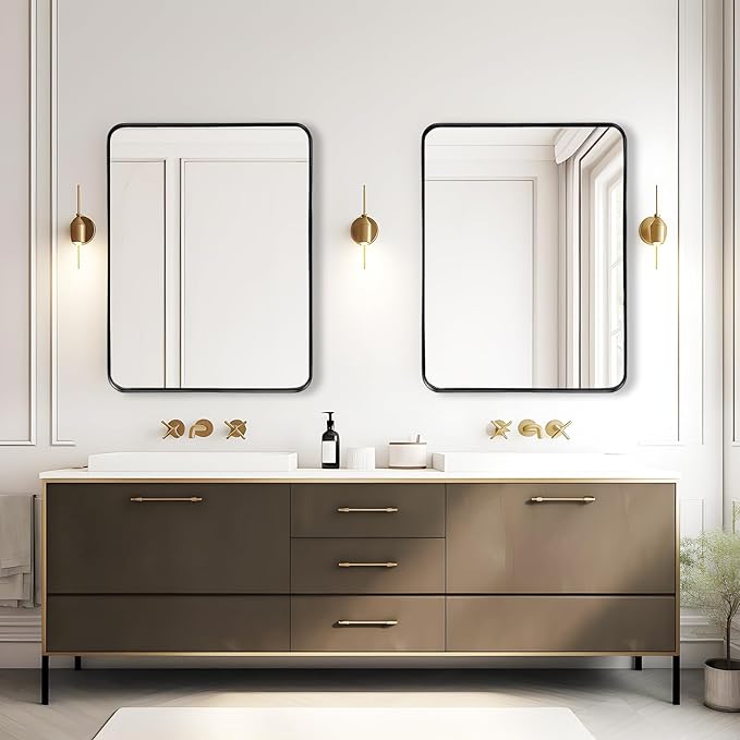 Fabuday Large Black Bathroom Mirror 40x30 Inch