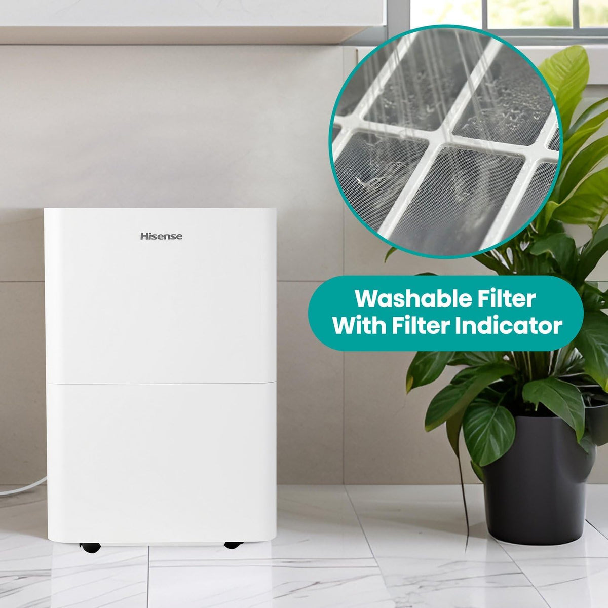 Hisense 35-Pint Compact Dehumidifier, 3500 Sq. Ft.