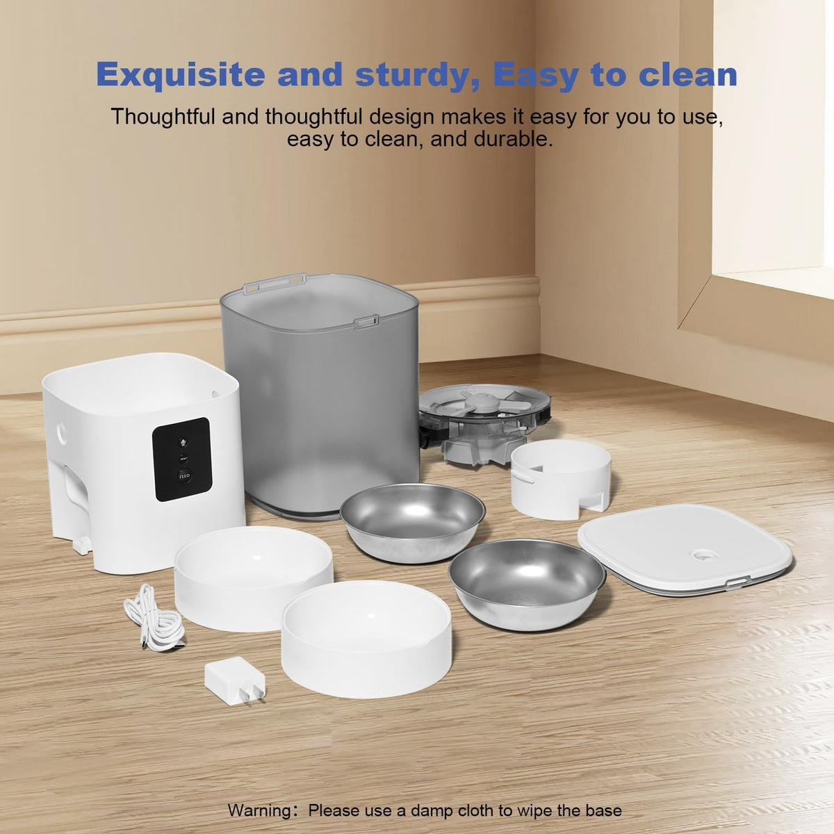 6L Automatic Cat Feeder, 2 Pets Timed Cat Dry Food Dispenser