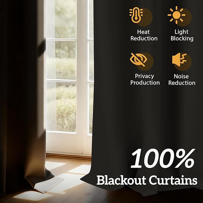 100% Blackout Curtains 108 Inch Length