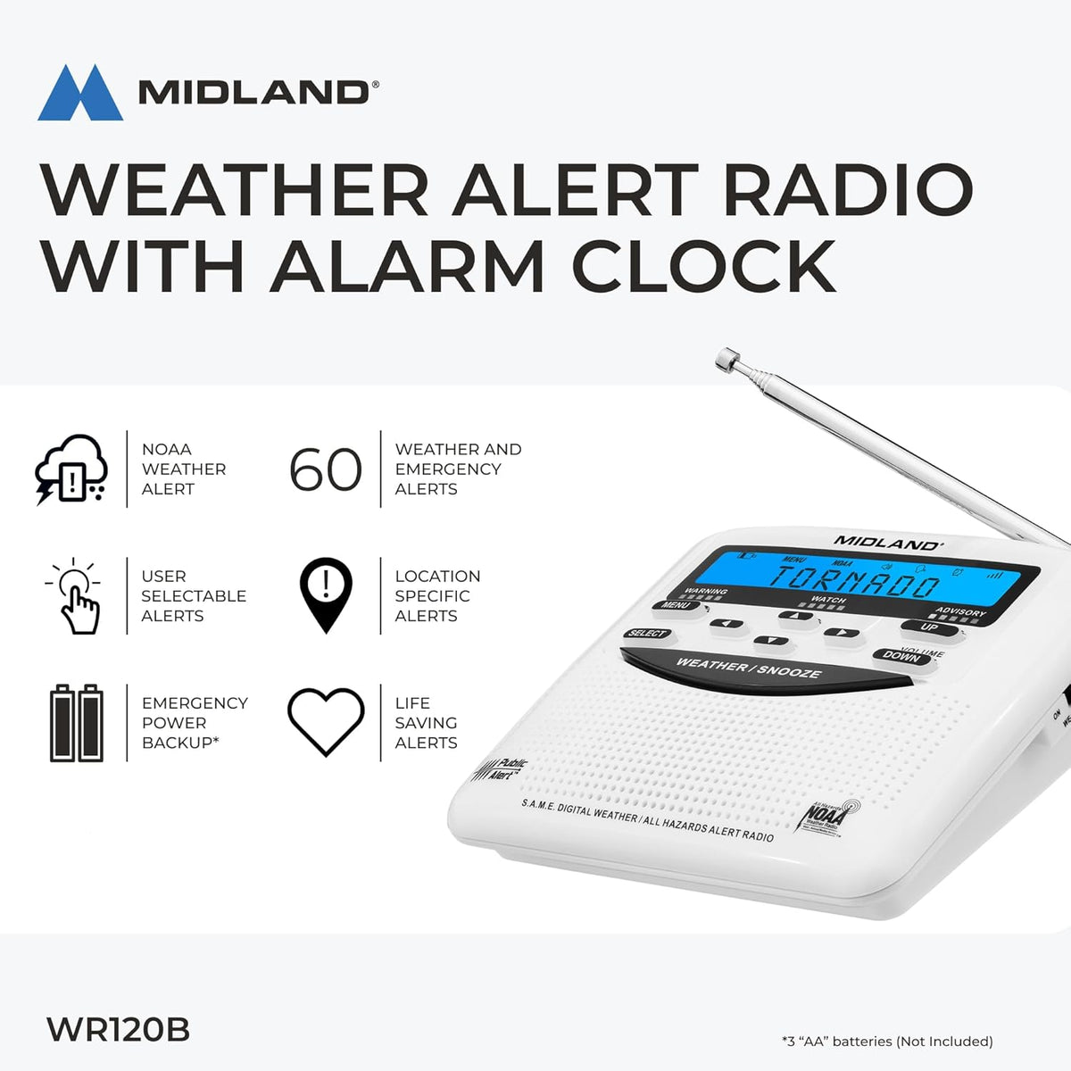 Midland - WR120B - NOAA Emergency Weather Alert Radio