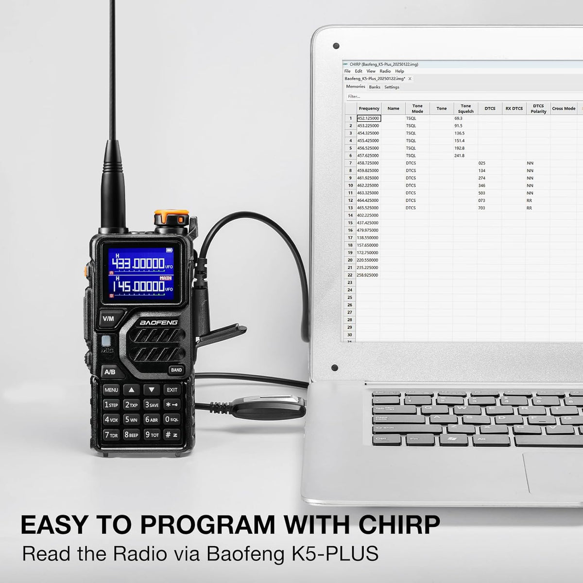 BAOFENG K5PLUS 10W Tri-Band Ham Radio with Long High Gain ANT & Speaker Mic