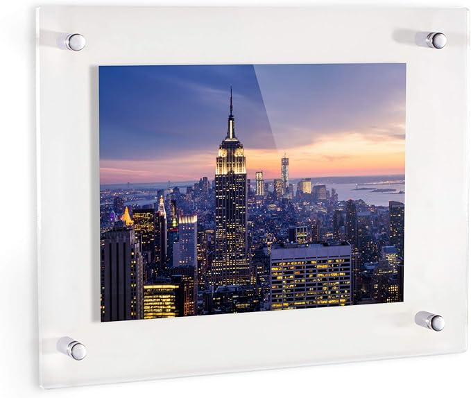 ArtToFrames 16x28 Inch Double Panel Floating Acrylic Picture Frame comes (2 P...