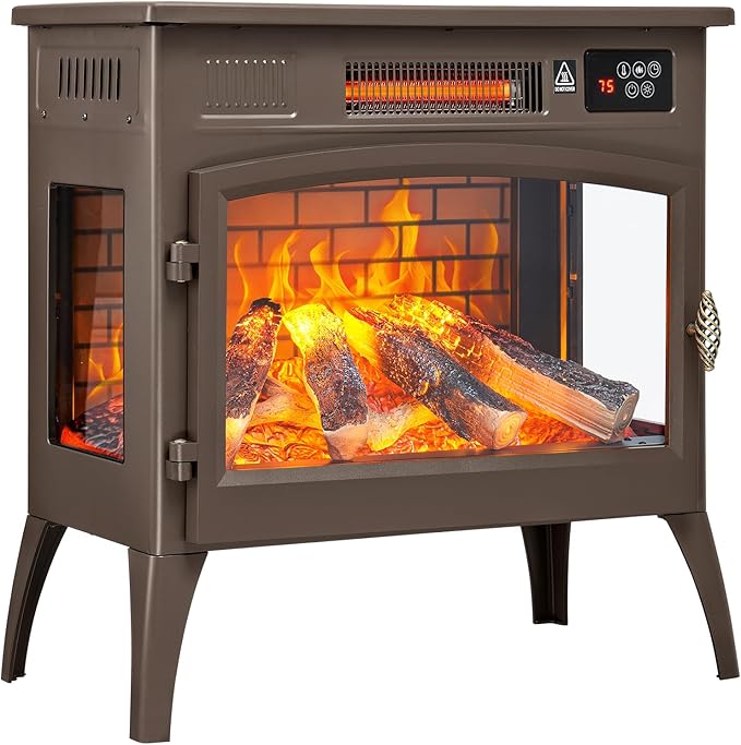 24″ Freestanding Electric Fireplace Stove