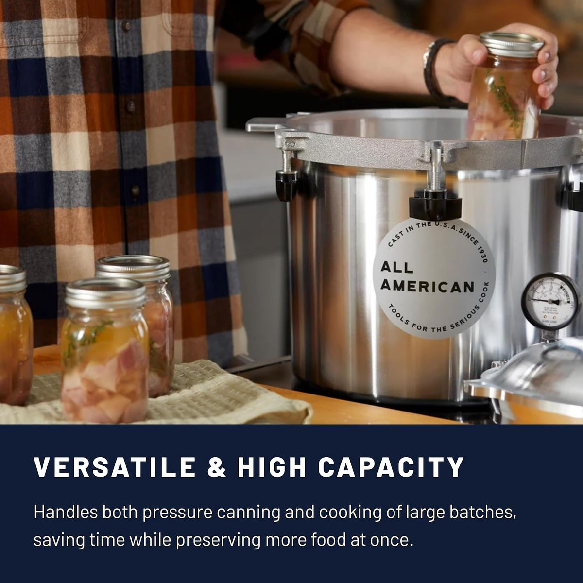 All American 1930 Pressure Cooker/Canner (915), 15.5 Quart, Original Silver