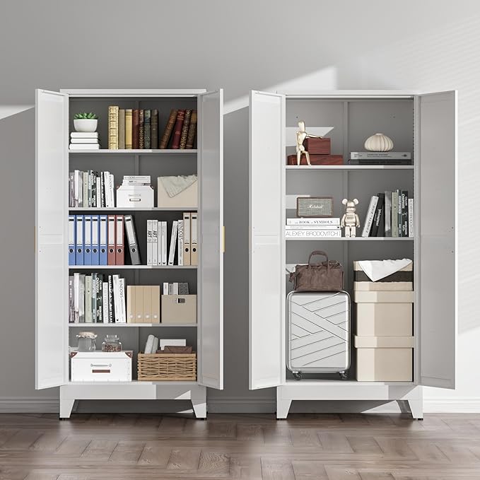 COFaR 5 Tier Metal Farmhouse Storage Cabinet