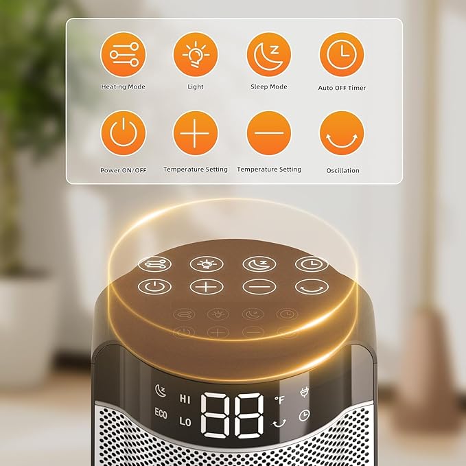 Space Heaters for Indoor Use Large Room, 70 ° Oscillation, Fast Heating Ceramic