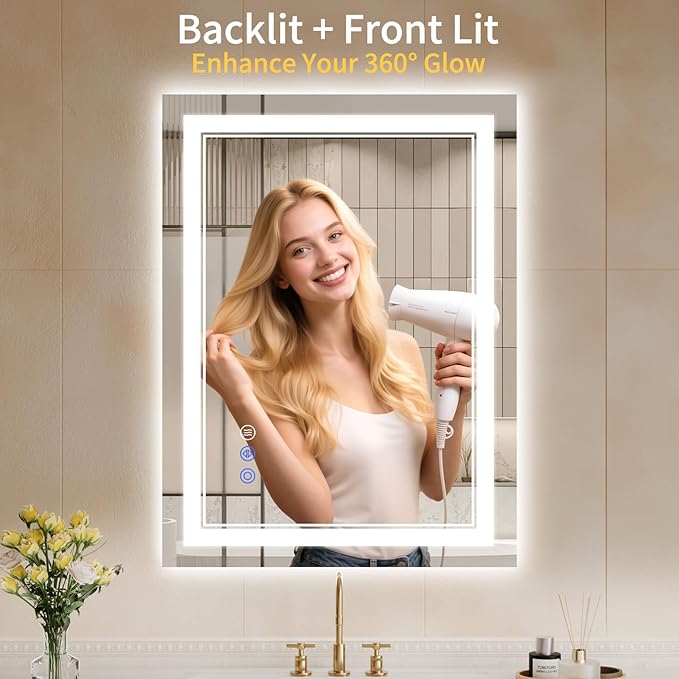 24"x32" LED Bathroom Mirror