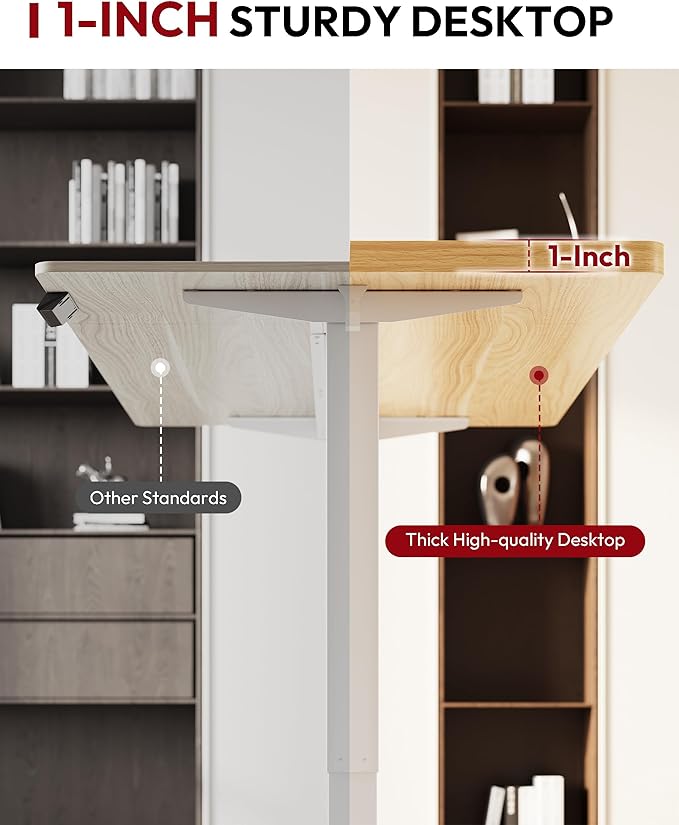 SANODESK Electric Standing Desk 48 x 30 Inches Whole-Piece Desktop Height
