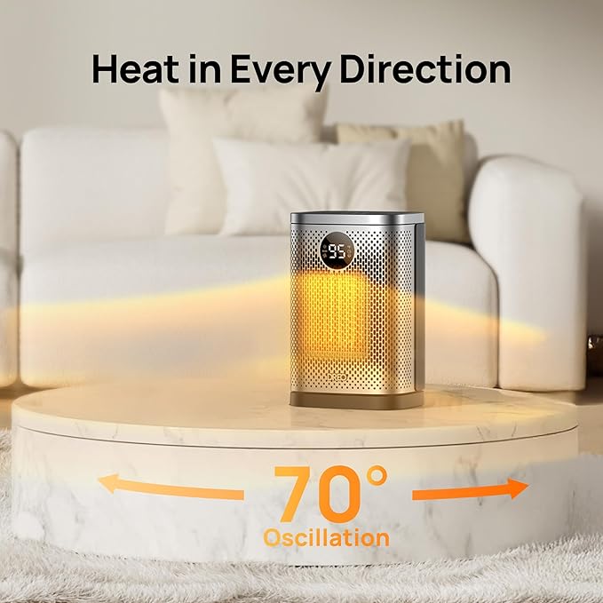 DREO Space Heater for Indoor, Portable Heater, 1500W Compact Ceramic Convection