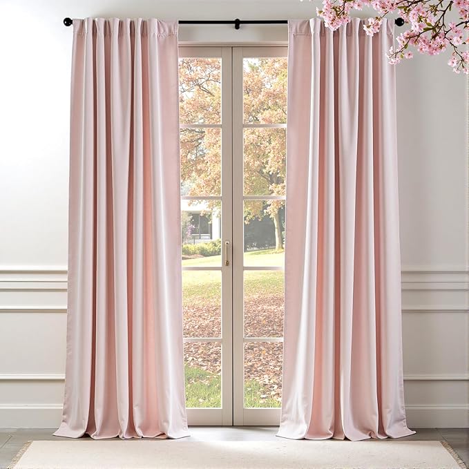 Lazzzy Velvet Blackout Curtains Thermal Insulated Room Window Drapes Super Soft