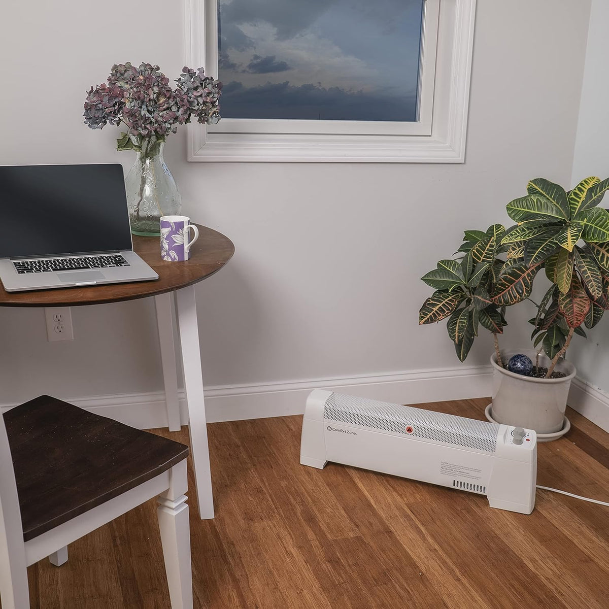 Comfort Zone Electric Baseboard Space Heater with Adjustable Thermostat, Dent...