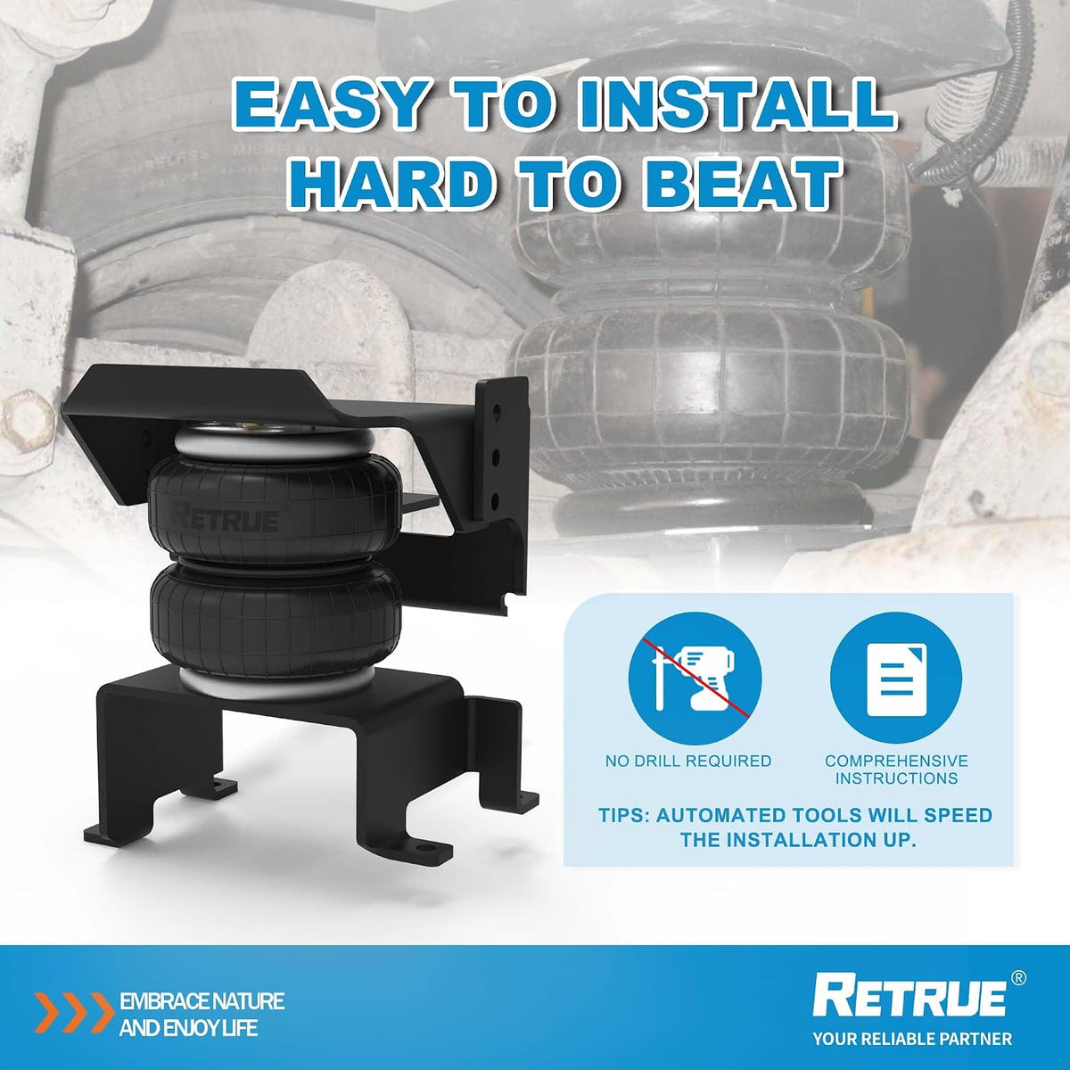 RETRUE Rear Air Bags Suspension Kit for 2015-2025 Ford F150