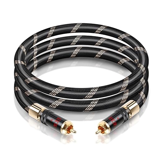 SKW Audiophiles Subwoofer Lock RCA Cable RCA to RCA Multiple Shield