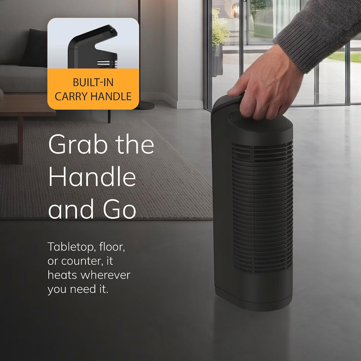 Lasko 16" Ceramic Space Heater with Console - Black - CT16450